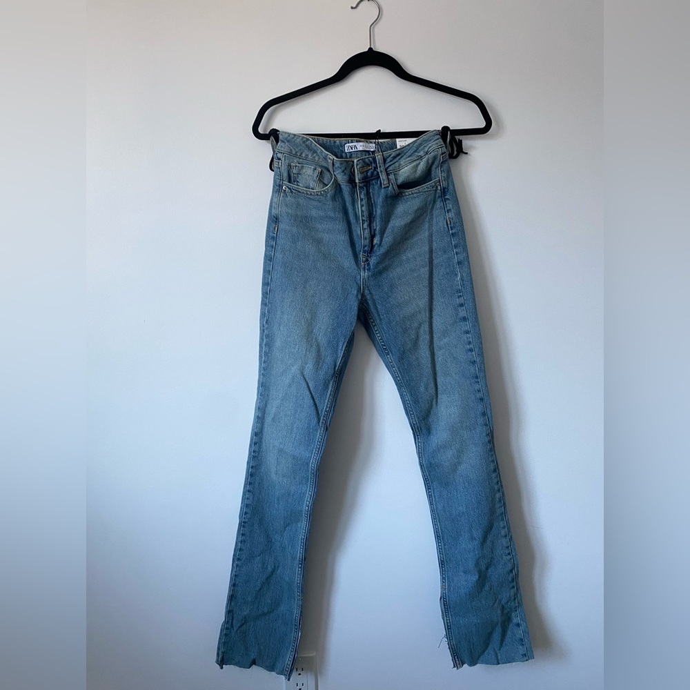 NWT Zara straight leg, split hem jeans